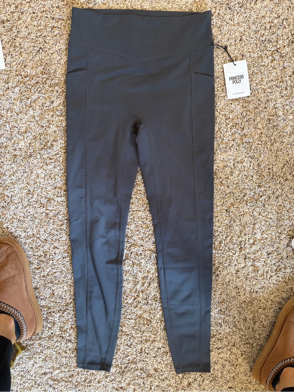 Princess Polly Grey High-Rise Seam Leggings